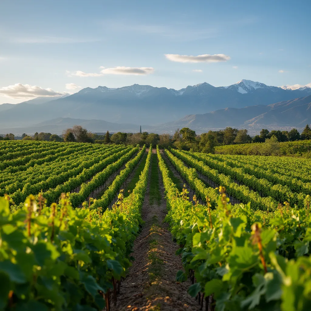 Paisaje de viñedos en Mendoza